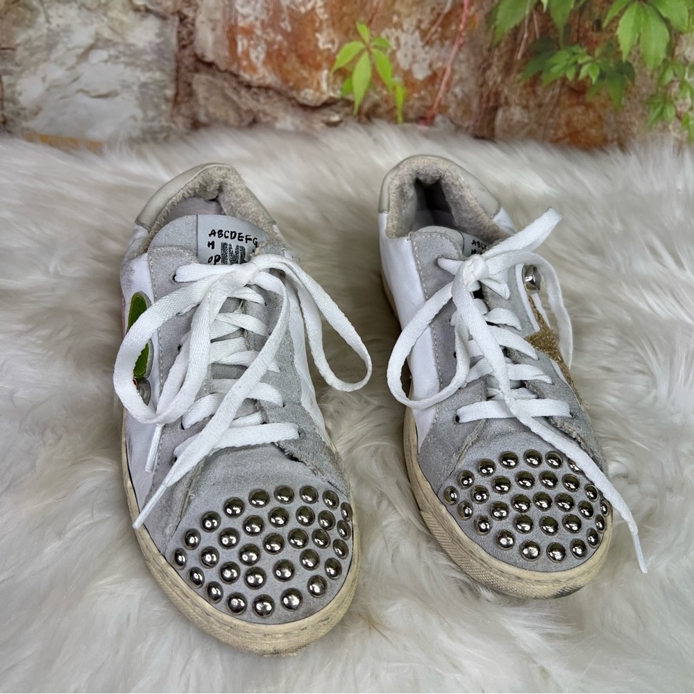 MELINE Lace Up Italian Embellished Sneakers, 38 - Picture 6 of 11